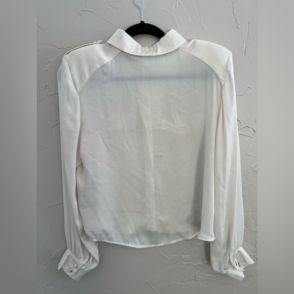 ZARA SATIN EFFECT FLAP BLOUSE - Picture 4 of 5